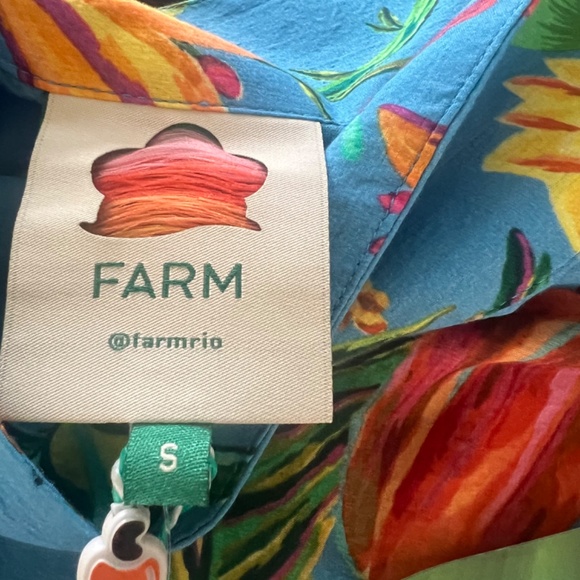 New FARM Rio blue toucans garden skirt size small floral spring/summer - Picture 5 of 9